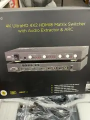 KanexPro SW-HD4X24K HDMI 4K 4X2 Matrix Switcher with Dual Aud De-embedder & ARC