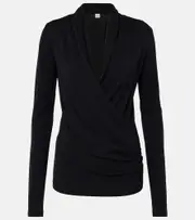[Toteme] Toteme Draped jersey top AU 6 black