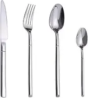 YXSH Stainless Steel Flat Cutlery Set, Designer Flat Cutlery with Frosted Surface Handle, Creative Home Cutlery