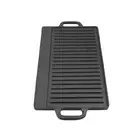 Nonstick Cast Iron Double Sided Grill Griddle Pan Flat and Ridged Bakeware