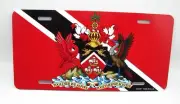 TRINIDAD TOBAGO FLAG TOGETHER WE ASPIRE METAL NOVELTY CAR LICENSE PLATE AUTO TAG