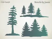 Lodge Pine Trees Stencil Template Reusable 7 mil Cabin Decor DIY Art Sign Joanie