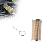 Rolling Grilling Basket Stainless Steel BBQ Grill Mesh Camping Barbecue Rack