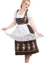 2XL 24 German Dirndl Dress +Apron+Top EMBROIDERED Oktoberfest Waitress Festival