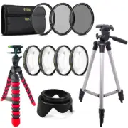 52mm Macro Filter + UV CPL ND + Tripods for Nikon D3300 D3200 D3100 D3000 D5300