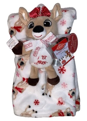 NWT Rudolph the Red Nose Reindeer Clarice Baby’s First Christmas blanket & toy