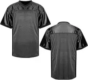 [MESOSPERO] Blank Football Jerseys for Men,Mesh Polyester Plain Football Shirt Pullover Sports Clothing S-3XL Black White Grey