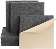 iDEER LIFE Acoustic Foam 12-Pieces Sound Absorbing Panels Wall Tiles [Square Shape] (Dark Grey)