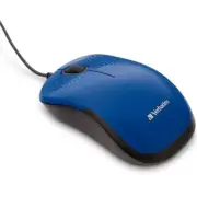 Verbatim Corporation 70233 Silent Corded Optical Mouse Blue Ergonomic Notebook