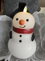 Luminara Flameless Snowman Candle NIB, with Timer/ Remote! SHIPS FREE!
