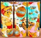 Pooh Bear Hunny with Bees Cartoon Watercolor Coffee Cup Mug Tumbler