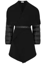 Moncler Wool-blend and Quilted Shell Cape - Black - M M