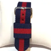 NEW Daniel Wellington Watchband Classic Oxford Nato Strap Silver Buckle Size 20