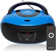 GTCDR-501 Blue Portable Stereo CD Player BoomBox And Portable Radio - With US...