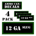 12 GA SLUG Ammo Can 4x Labels Ammunition Case 3"x1.15" stickers decals 4 pack