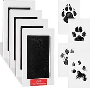 4 Pack Paw Print Kit for Dogs Inkless Hand and Footprint Kits Clean-Touch Ink Pad for Baby Newborn Keepsake Mess-Free Cat Dog Nose and Dog Paw Print Kit