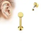 Piercing Ear Labret Screw Inner Round Golden