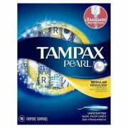 Tampax Pearl Tampons 8 Hrs Protection Regular Absorbency Unscented 18 Ct 2 Pack