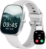Smart Watch for Men Women Answer/MakeCalls with Heart Rate Blood Pressure-Silver