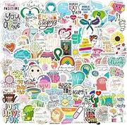 Motivational Stickers, Positive Stickers 100Pcs Motivational Waterproof Vinyl Stickers for Water Bottle Hydroflasks Laptops Computers Phone for Women Adults Students Teachers Employees