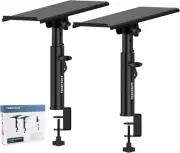 Studio Monitor Stands Pair Heavy Duty Desk Clamp Speaker with Black