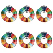 6 Pcs Enamal 17 Colors Sustainable Development Goals Brooch United Nations Pin Badge xi Upgrade 6pcs