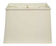 16" White Throwback Rectangle Linen Lampshade