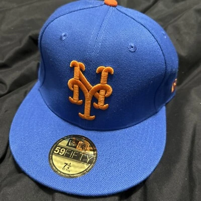 New York Mets New Era 5950 Fitted Hat Baseball Cap 7 1/4