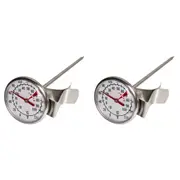 2x Davis & Waddell LRG Dial Milk Frothing 13cm -10°C to 100°C Thermometer Glass