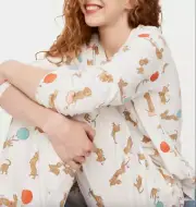 NEW PETER ALEXANDER DACHSHUND PARTY DOG PJ SET XL RRP$129 ORGANIC COTTON