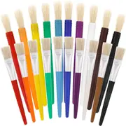 20-Pcs Set Children's Graffiti Bristle Oil Painting Brush Short pole Color round Flat Head Plastic Rod Brush School art supplies