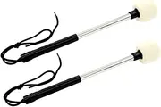 LOLIPPYY Sturdy Stainless Steel and Felt End Snare Drum Mallets 2 Pack Music Instrument Accessory for Drummers