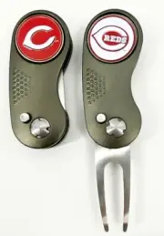 GOLF SWITCHBLADE Cincinnati Reds DIVOT REPAIR TOOL + Ballmarker Gray