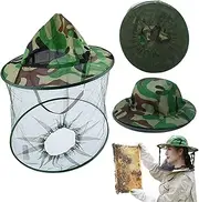 Mosquito Net Headgear Mosquito Net Hat Insect Hats with Net Beekeeper Beekeeper Beekeeping Veil Hat Hiking Gardening Mesh Hood Hiking for Beekeepers Camping Fishing, Green, L