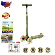 Durable & Lightweight Army Kids Scooter - 3 Wheels, LED Lights, Safe Design