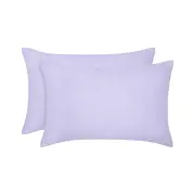 Vintage Design French Linen Lilac Standard Pillowcases Set of 2