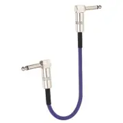 1 Pcs Guitar Patch Cable 22 Inch 1/4 Inch Metal Double Elbow Pedal Cord, Purple