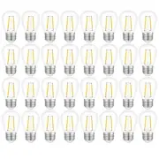 Jslinter 50-Pack 2W S14 LED String Light Bulbs, 120LM, 2700K Warm White, Shat...