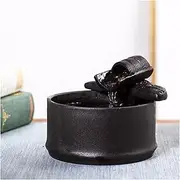 Tabletop Fountain Ceramic Tabletop Water Fountain Feature Zen Feng Shui Tabletop Fountain, Mock Bamboo Design, for Indoor and Outdoor Home Decoration Table Desktop Office, High 5.1" Water Fountain (C