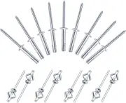 3/16" X 1" Trifold Exploding Pop Rivets, Solid Aluminum Tri Grip Rivets Bulb
