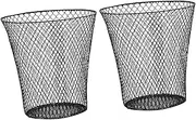 Cabilock 2pcs Wastebasket Nursery Cover Garbage Cans Outdoor Trashcans Trash Bin Home Storage Baskets Storage Racks Garbage Pail Storage Shelves Multifunctional Laundry Hamper Black Iron