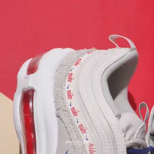 NIKE 慢跑鞋 W AIR MAX 97 SE 米白 紅藍 串字 雙鞋帶 金扣 女 (布魯克林) DC4013-001