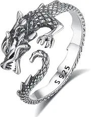 [INFUSEU] 925 Sterling Silver Rings for Women Men Teen Girl Boy, Adjustable Size