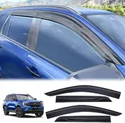 Weather Shields Window Visors for Ford Everest Next Gen 2022 2023 2024 2025 Accessories, Injection Black Weathershields Rain Proof Sun Wind Deflector, 4PCS