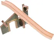 Hohopeti Playful Boys and Girls Wooden Train Track Bridge Educational Toy Natural Wood Construction