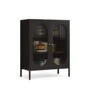 Aura Furniture 80x40x102cm Black Toosan Side Board