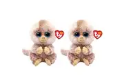 2PK Ty Beanie Bellies Stubby Tan Monkey Plush Stuffed Animal Toy 20cm Regular 3+