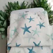 Cupcakes and Cashmere COASTAL Texture BEACH Starfish S/2 Bath Towels Multicol