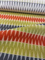 3.875 yd Knoll Durand Safflower Yellow Orange Gray Geometric Upholstery Fabric