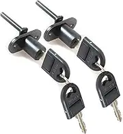 Gizhome 2 Pcs - Zinc Alloy Drawer Lock Desk Wardrobe Furniture Cabinet Locker Showcase with 2 Key 16mm (Black)